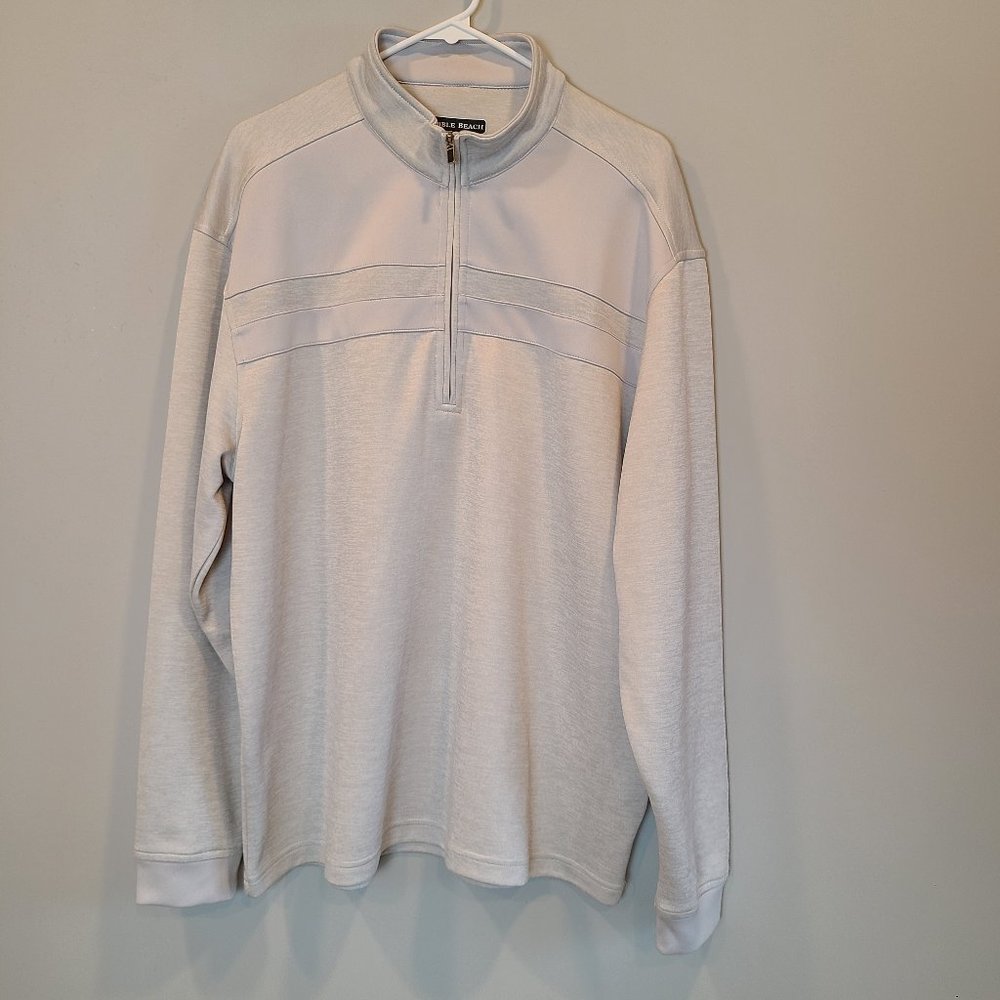 Pebble Beach Performance Pullover Sweatshirt Quarter Zip Long Sleeve Shirt Men L